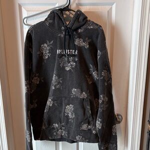 Hollister Dark Gray Floral Men's Hoodie